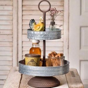LAST ONE! Two-Tier Galvanized Metal Tray